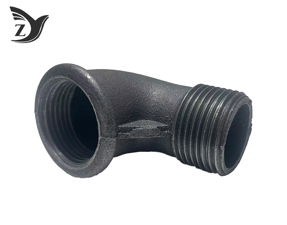 Black Round Face Male-Female 90° Elbow Pipe Fittings 1