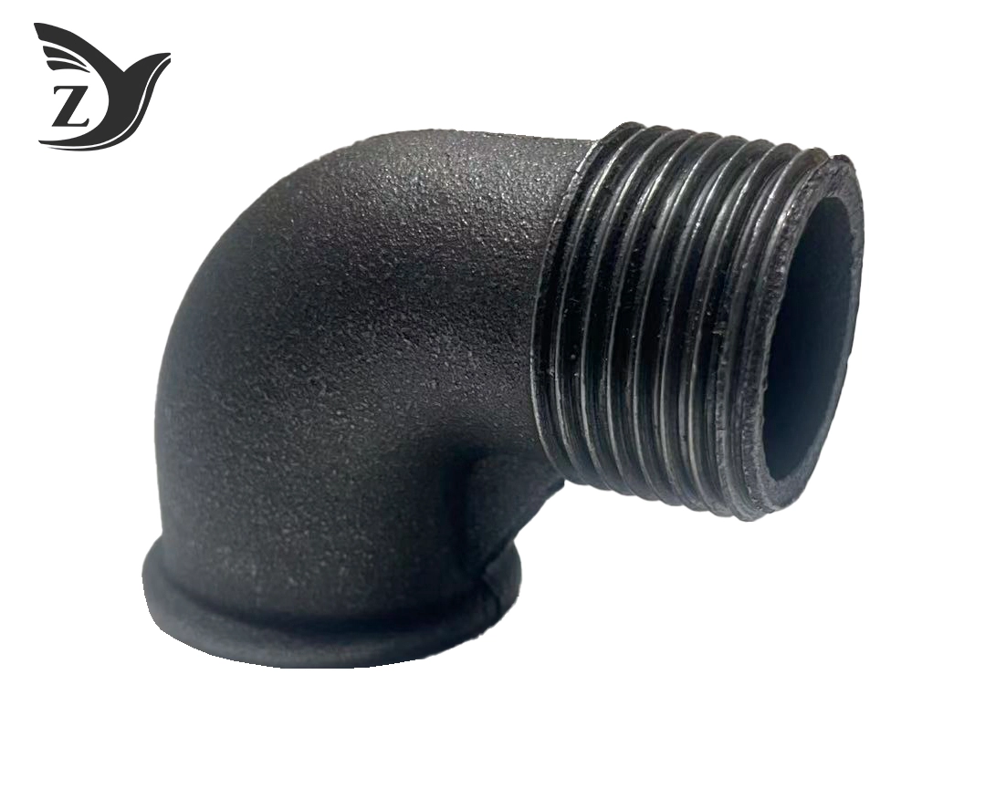 Black Round Face Male-Female 90° Elbow Pipe Fittings 3