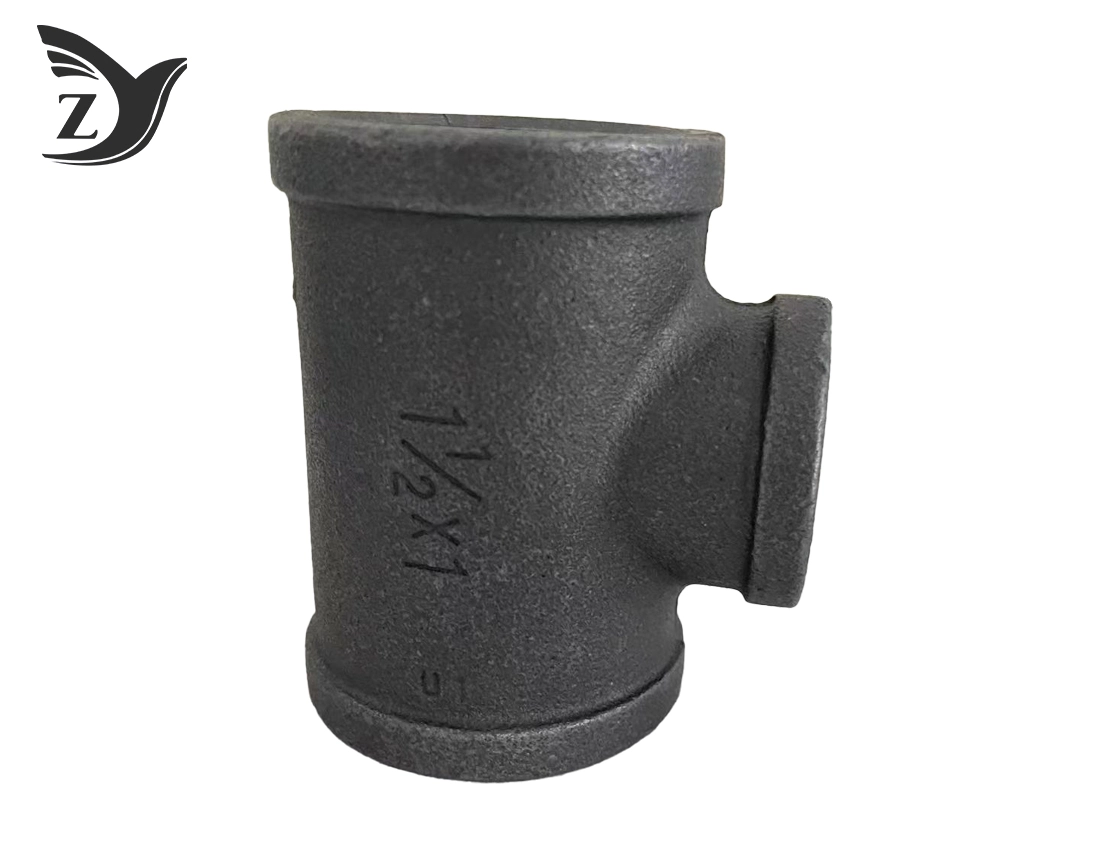 Black Square Face Reducing Tee Pipe Fittings 1 Black Square Face Reducing Tee Pipe Fittings 1