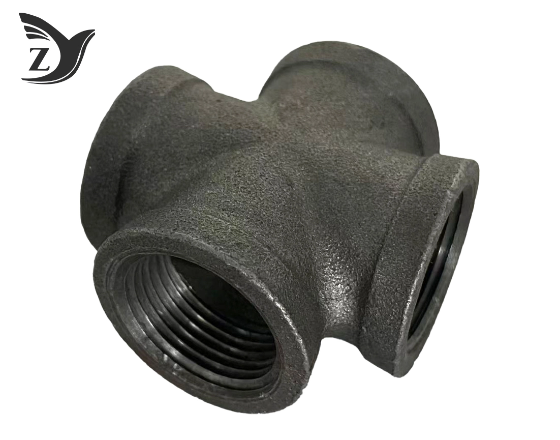 Black Square Face Cross Pipe Fittings 2