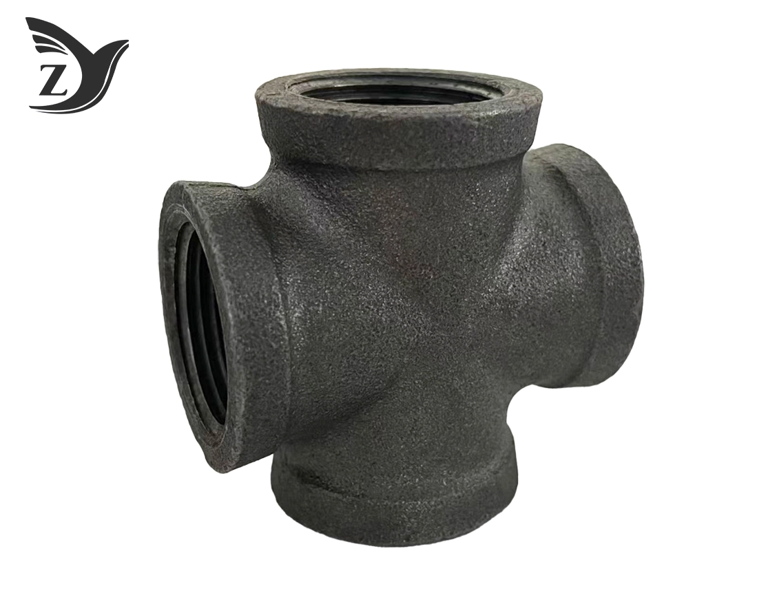 Black Square Face Cross Pipe Fittings 3 Black Square Face Cross Pipe Fittings 3