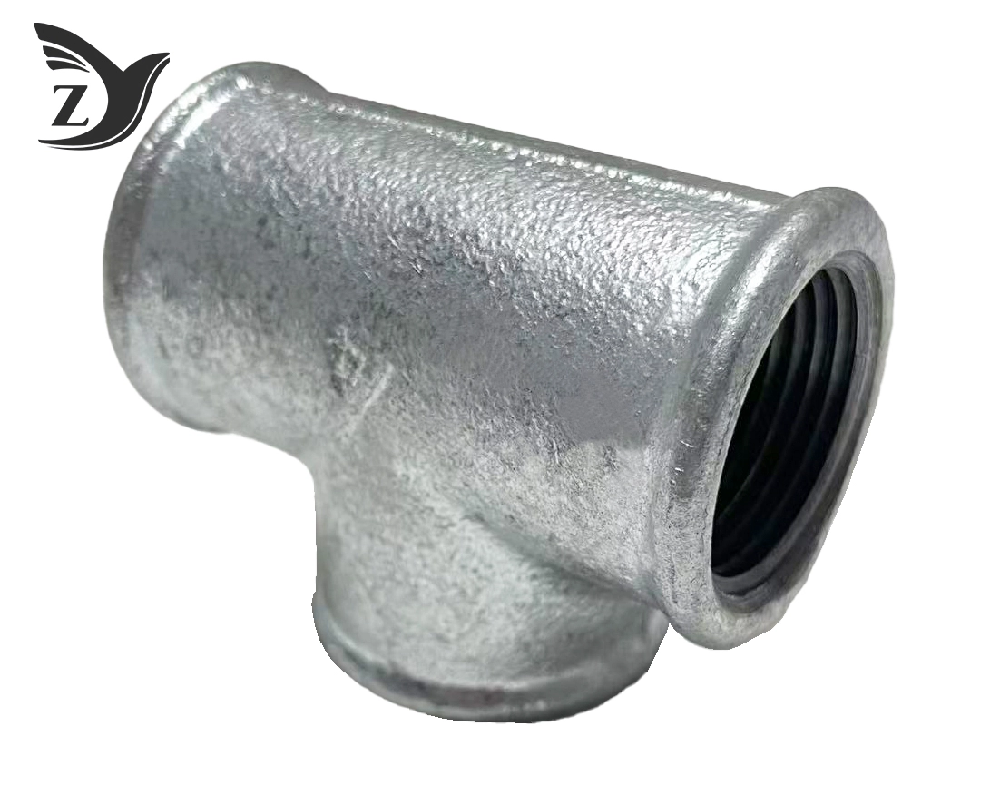Round Face Galvanized Round Edge Straight Tee Pipe Fittings 3 Round Face Galvanized Round Edge Straight Tee Pipe Fittings 3