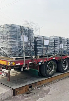 Shipment Ready: Palletized Cargo on Flatbed Trailer