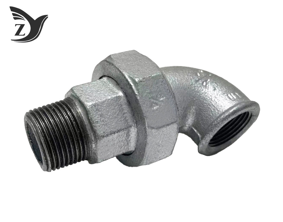 Galvanized Union Elbow Threaded Pipe Fittings with Male and Female Ends 1 Galvanized Union Elbow Threaded Pipe Fittings with Male and Female Ends 1