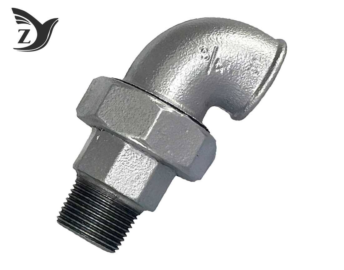 Galvanized Union Elbow Threaded Pipe Fittings with Male and Female Ends 2 Galvanized Union Elbow Threaded Pipe Fittings with Male and Female Ends 2