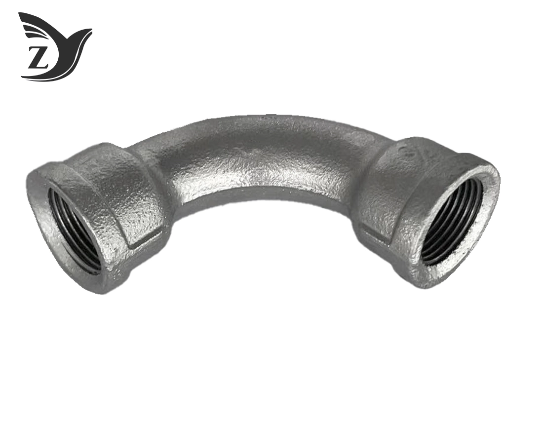 Galvanized Female-Female 90° Long Radius Elbow Pipe Fittings 1