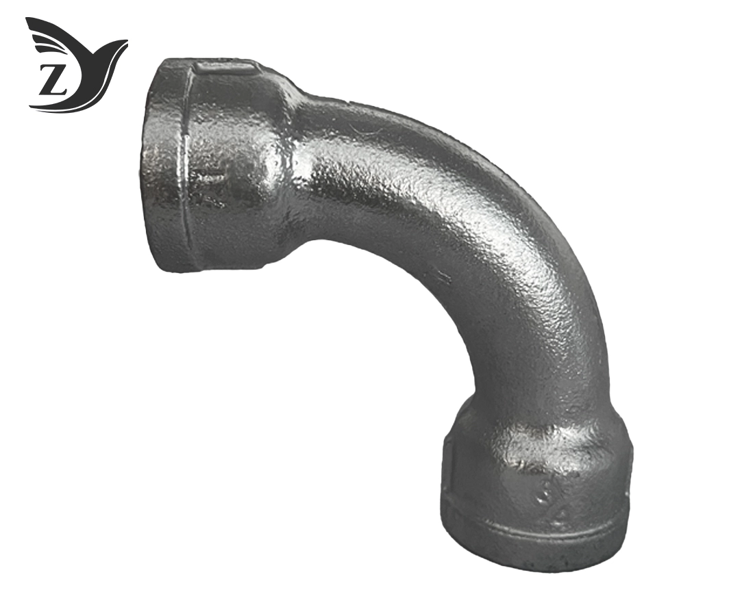 Galvanized Female-Female 90° Long Radius Elbow Pipe Fittings 3