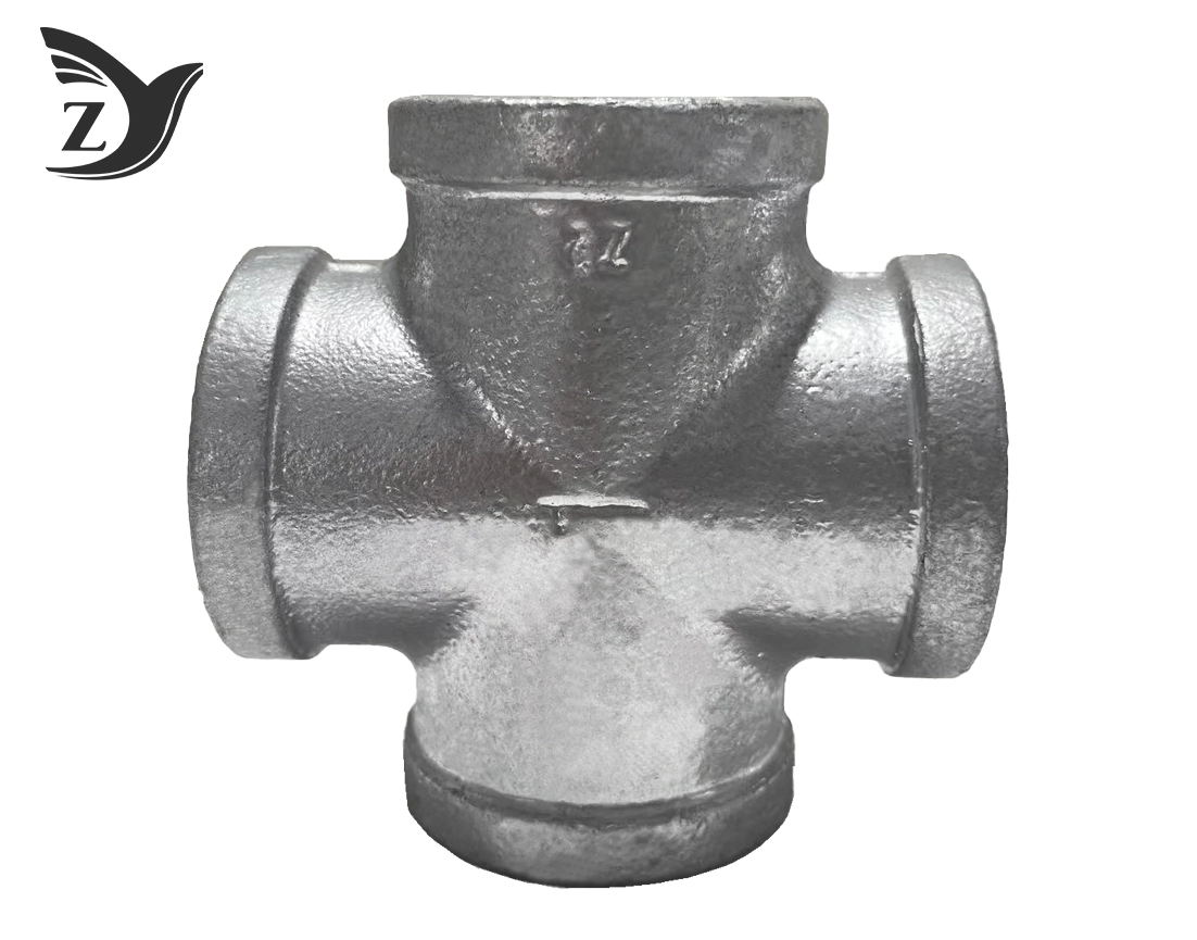 Square Face Galvanized Square Edge Cross Pipe Fittings 3