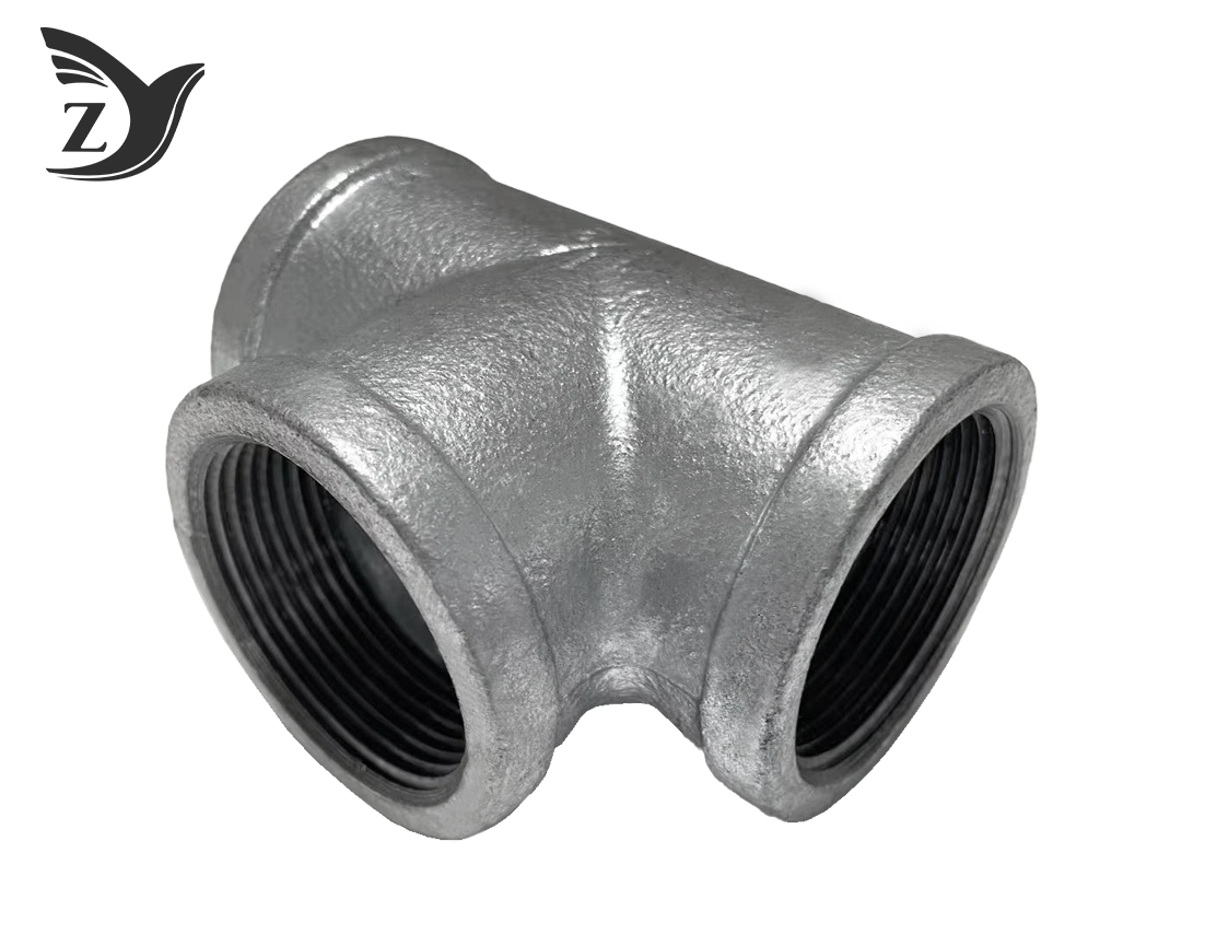 Square Face Galvanized Square Edge Straight Tee Pipe Fittings 3