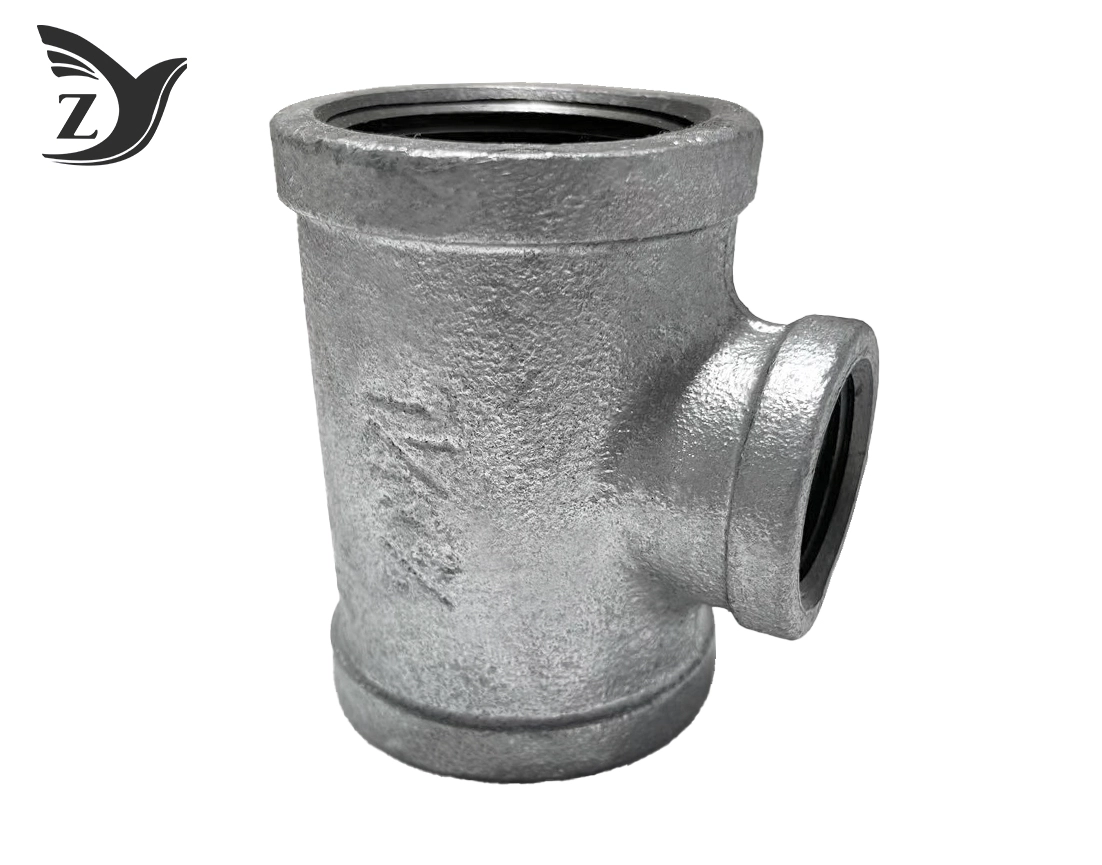 NPT Square Face Galvanized Square Edge Reducing Tee Pipe Fittings 2