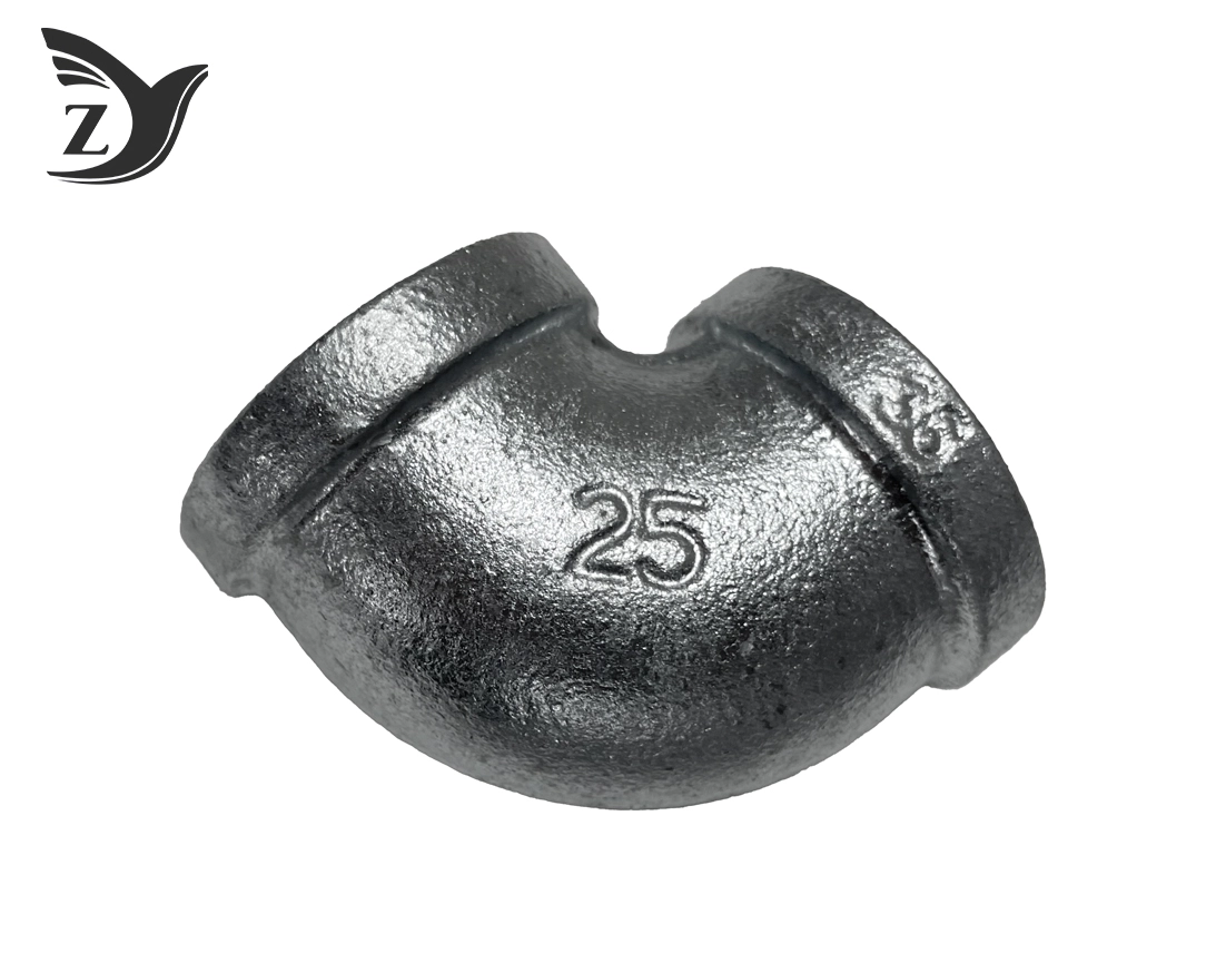 NPT Square Face Galvanized 90° Square Edge Elbow Pipe Fittings 1