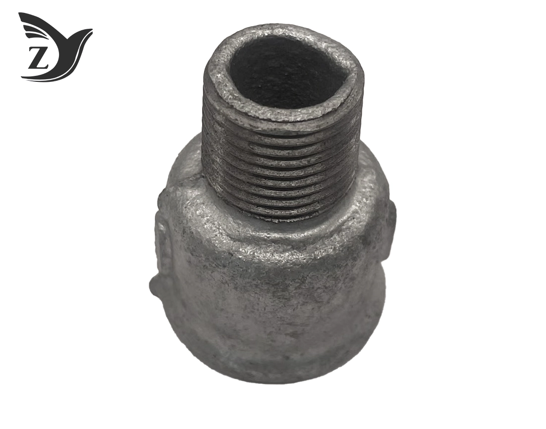 Beaded Galvanized BSPT Round Edge Male-Female Reducing Coupling 2 Beaded Galvanized BSPT Round Edge Male-Female Reducing Coupling 2