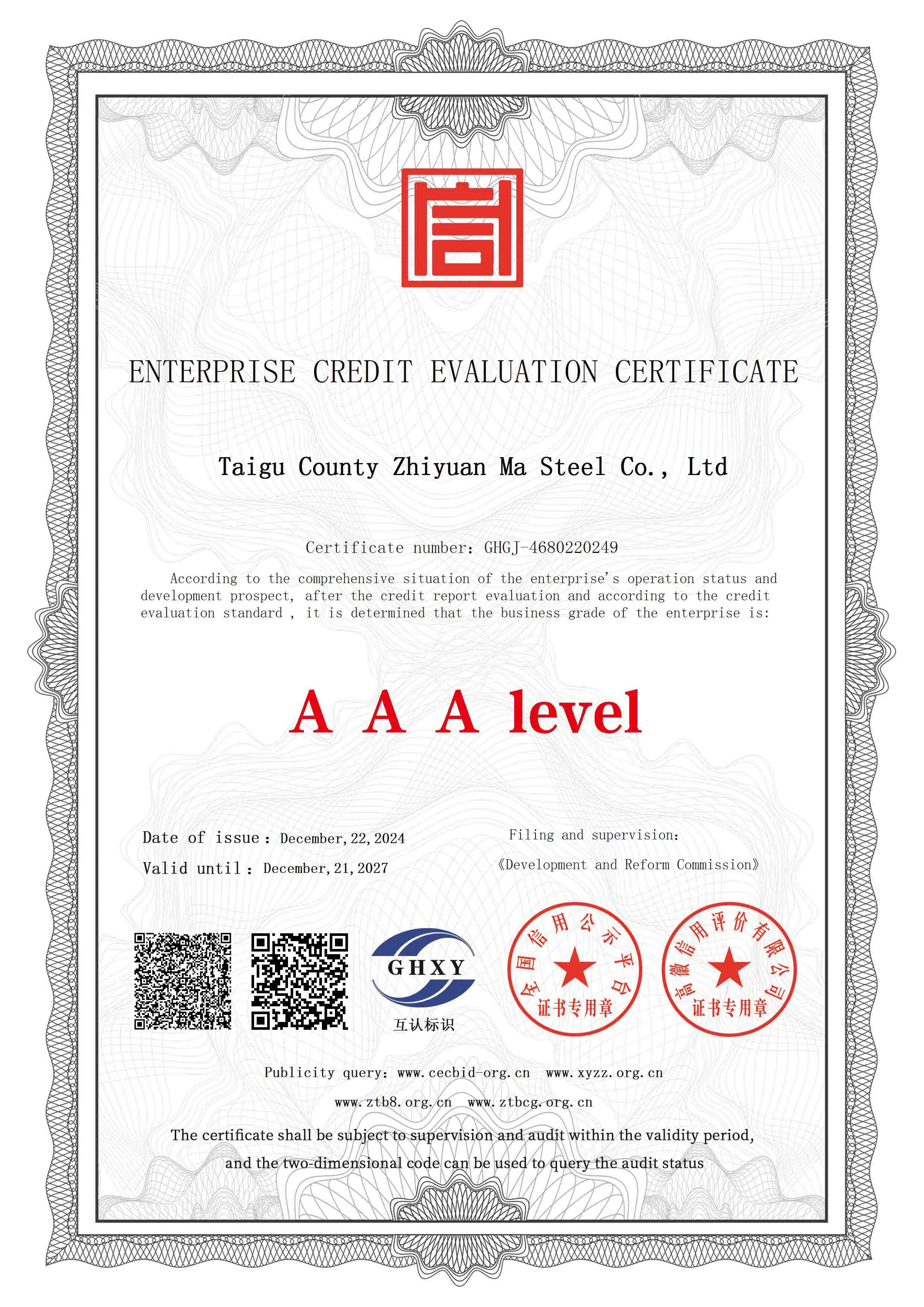 Credit Evaluation Certificate