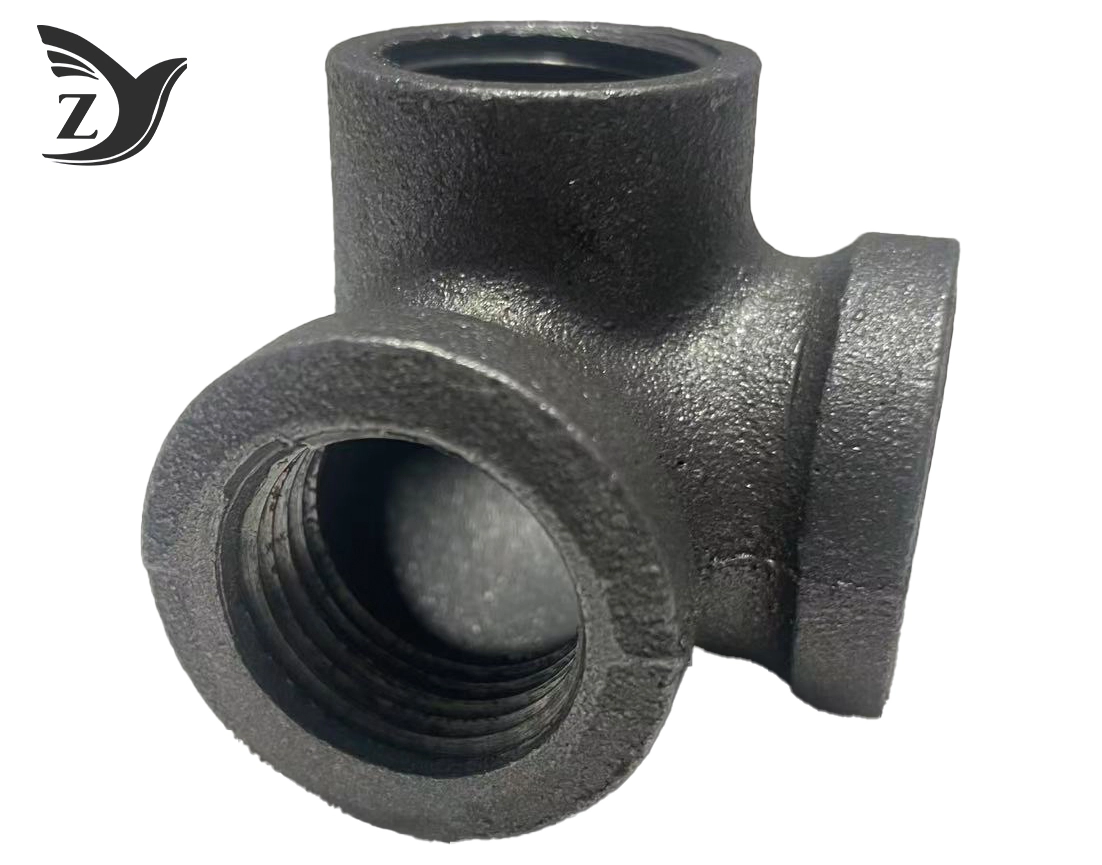Black Malleable Iron Tee Pipe Fittings 1