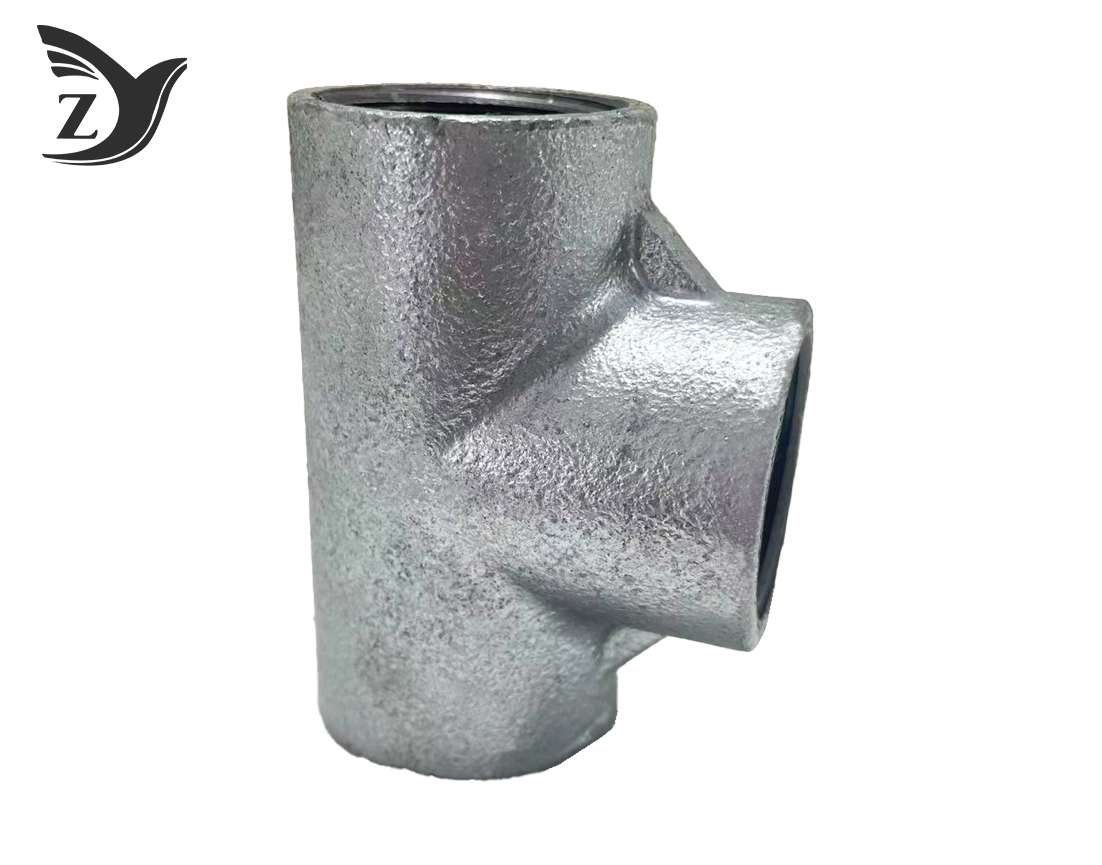 No Hub Electro Galvanized Straight Tee Pipe Fitting 3