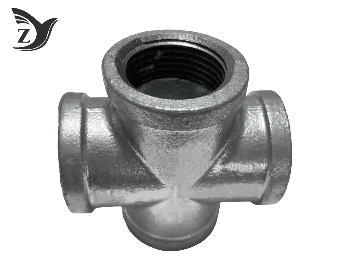 square face galvanized square edge cross pipe fittings