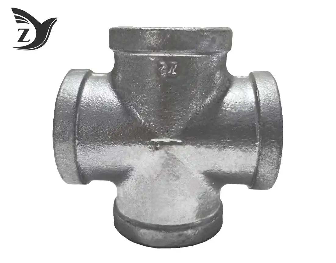 Square face galvanized square edge cross pipe fittings a Square face galvanized square edge cross pipe fittings a