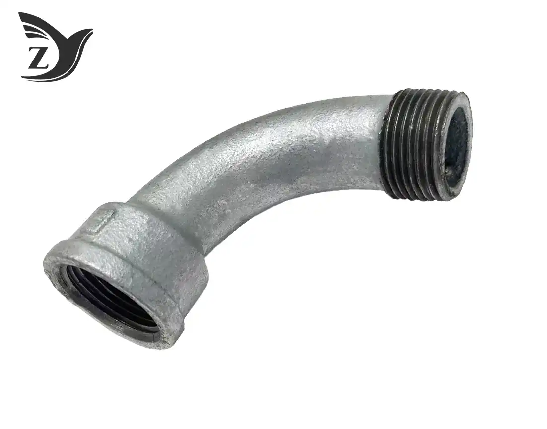 Galvanized male female 90° long radius elbow pipe fittings 