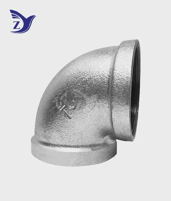 Square face galvanized 90° square edge elbow pipe fittings 