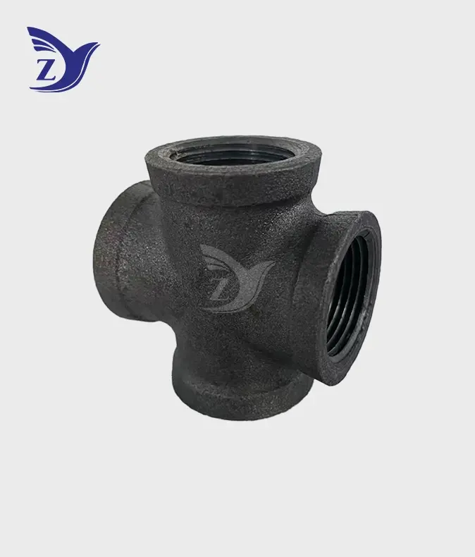 black square face cross pipe fittings