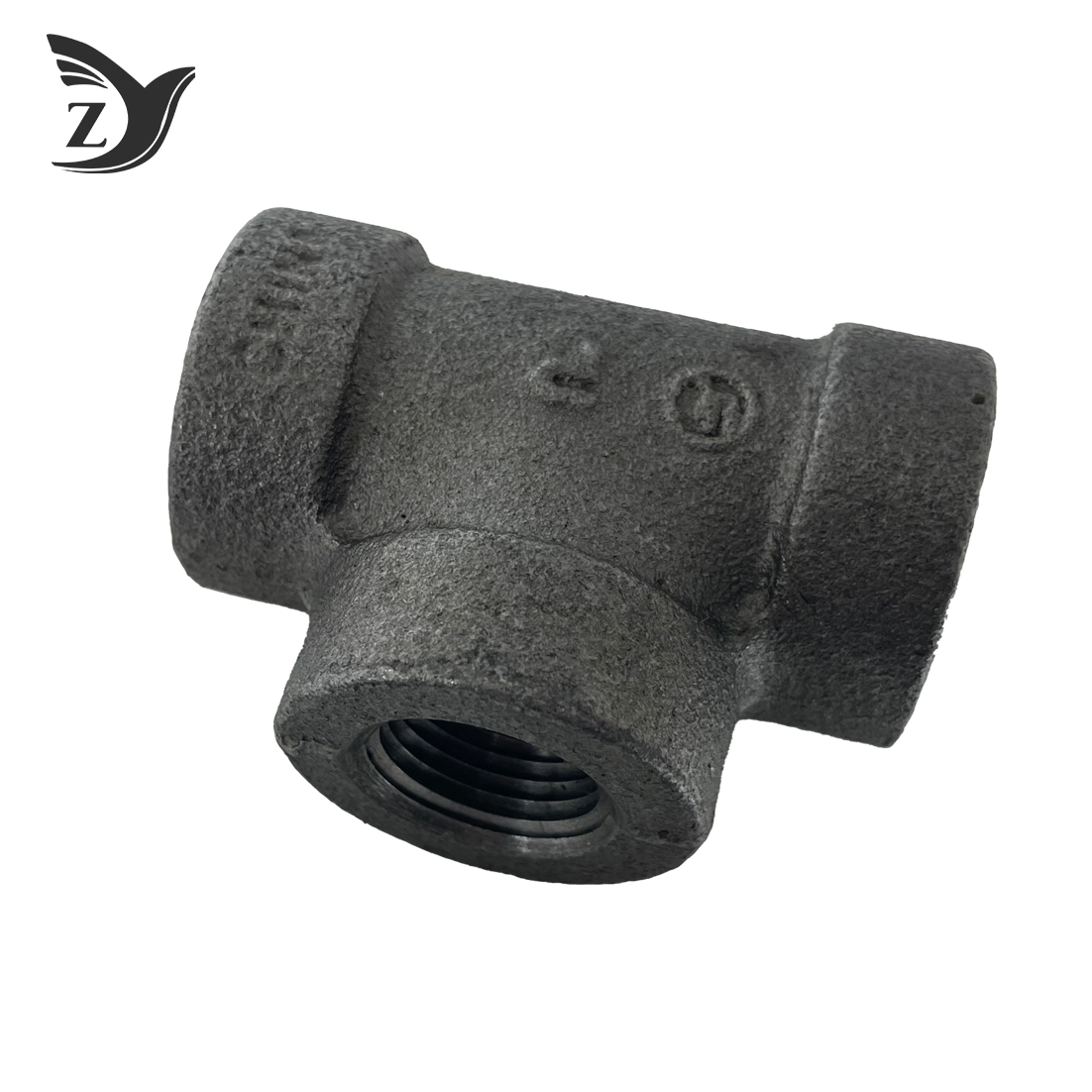Black 300# Malleable Cast Iron Tee Pipe Fitting 2 Black 300# Malleable Cast Iron Tee Pipe Fitting 2