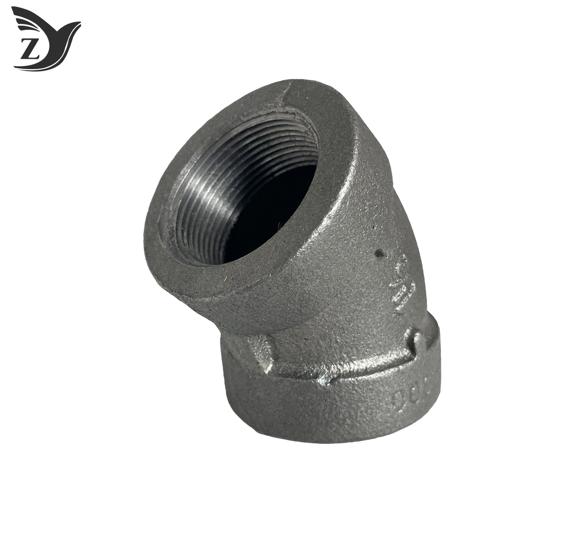 300LB Black 45° Malleable Iron Elbow 3