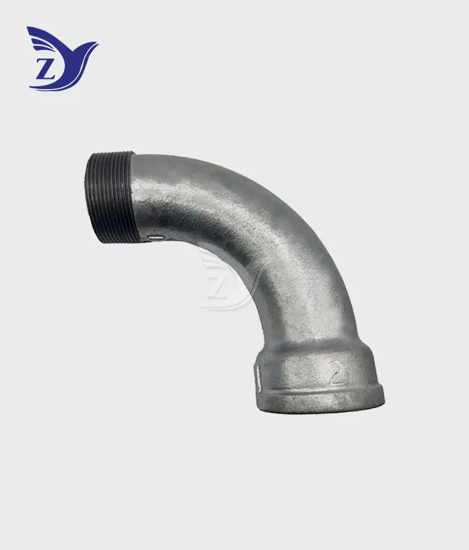 NPT galvanized male female 90° long radius elbow pipe fittings