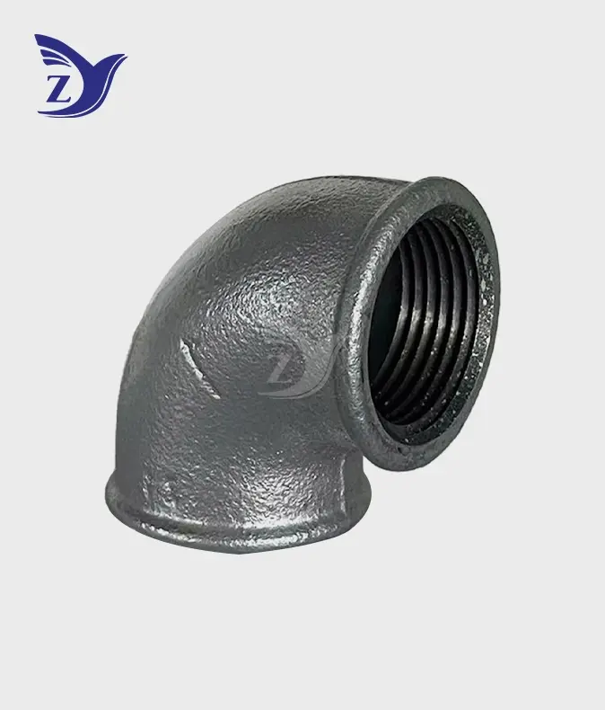  hot-dip galvanized round edge BSPT 90° elbow