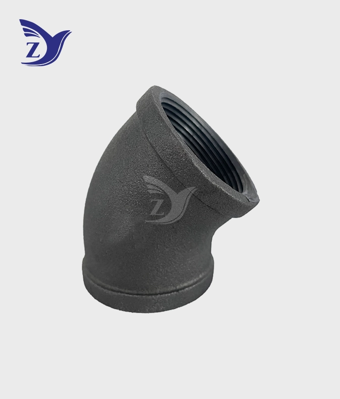 BSPT Black Square Face 45° Elbow Pipe Fittings