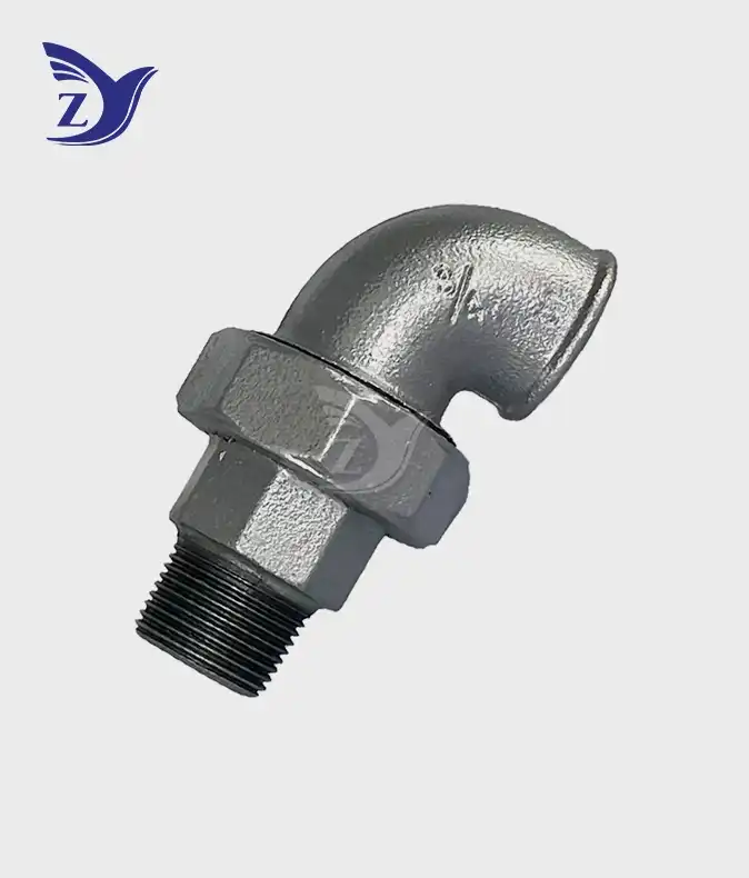 90 Degree Galvanized Union Elbow Fittings for Flexible Pipe Installation