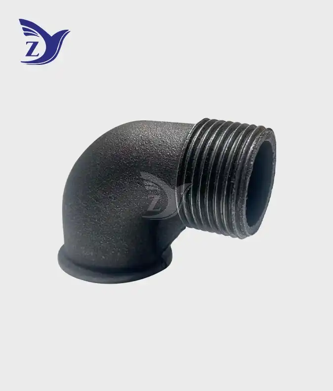 Black Round Face Male-Female 90° Elbow Pipe Fittings For Smooth Flow