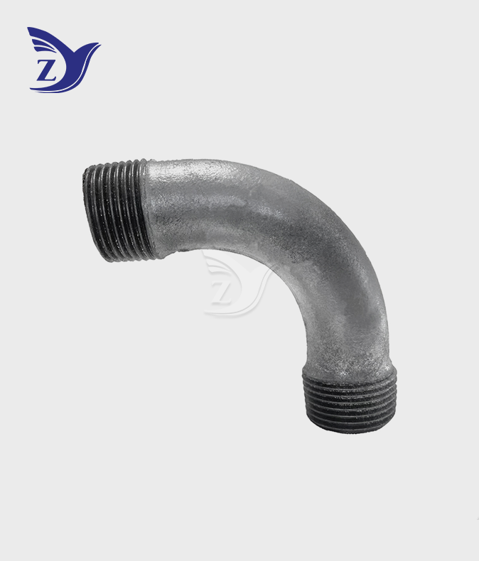 BSPT Round Face Galvanized Round Edge 90° Elbow Pipe Fittings
