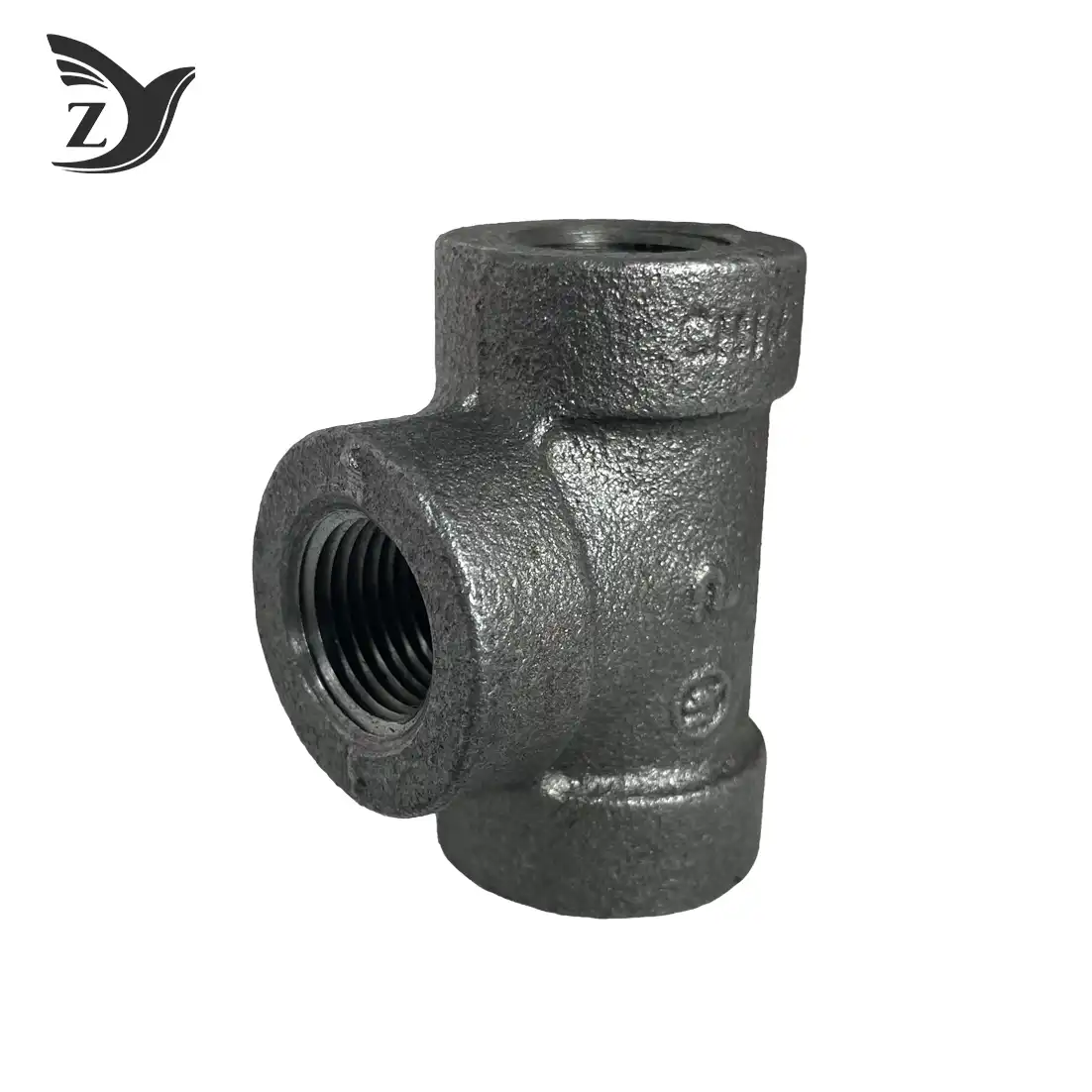 Black 300# Malleable Cast Iron Tee Pipe Fitting