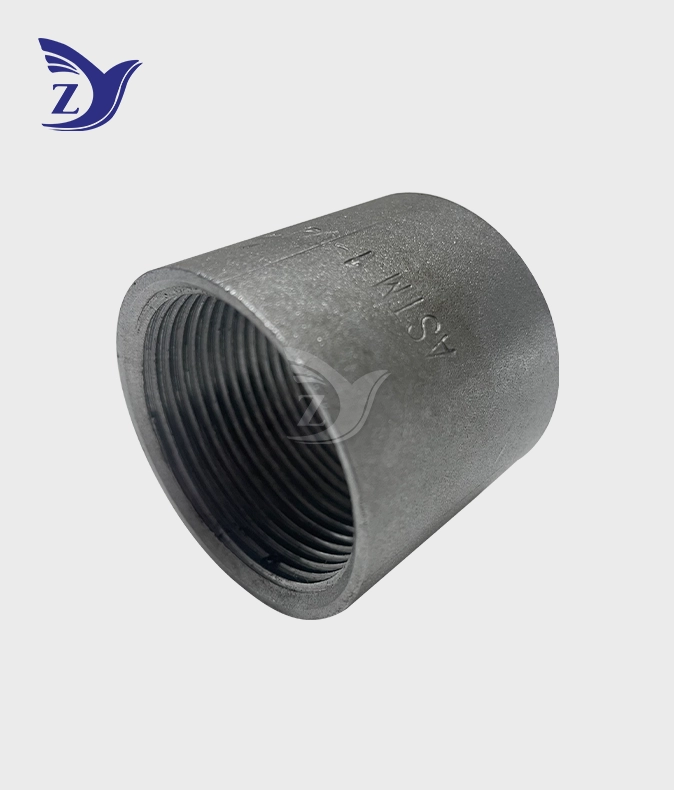 Carbon Steel Full Threaded Coupling Fittings Sand Blasted